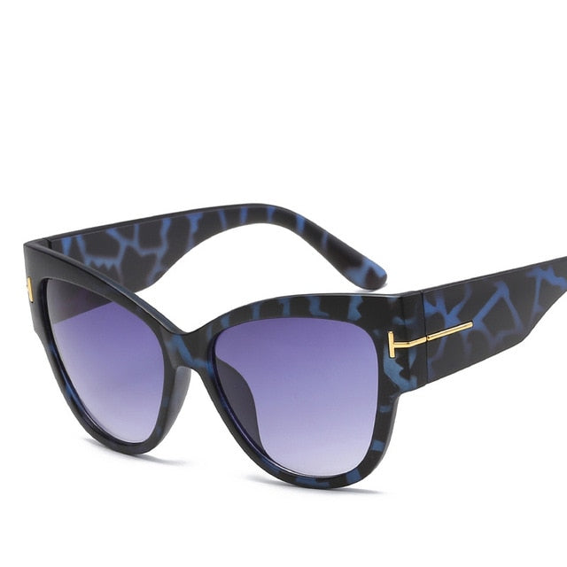 Retro Cat Eye Wood Grain Sunglass