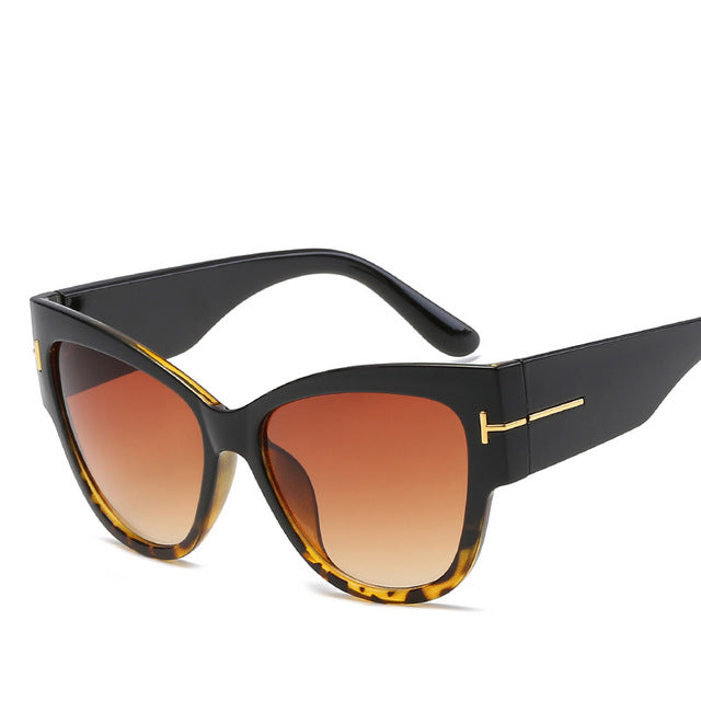 Retro Cat Eye Wood Grain Sunglass