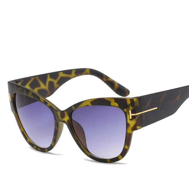 Retro Cat Eye Wood Grain Sunglass