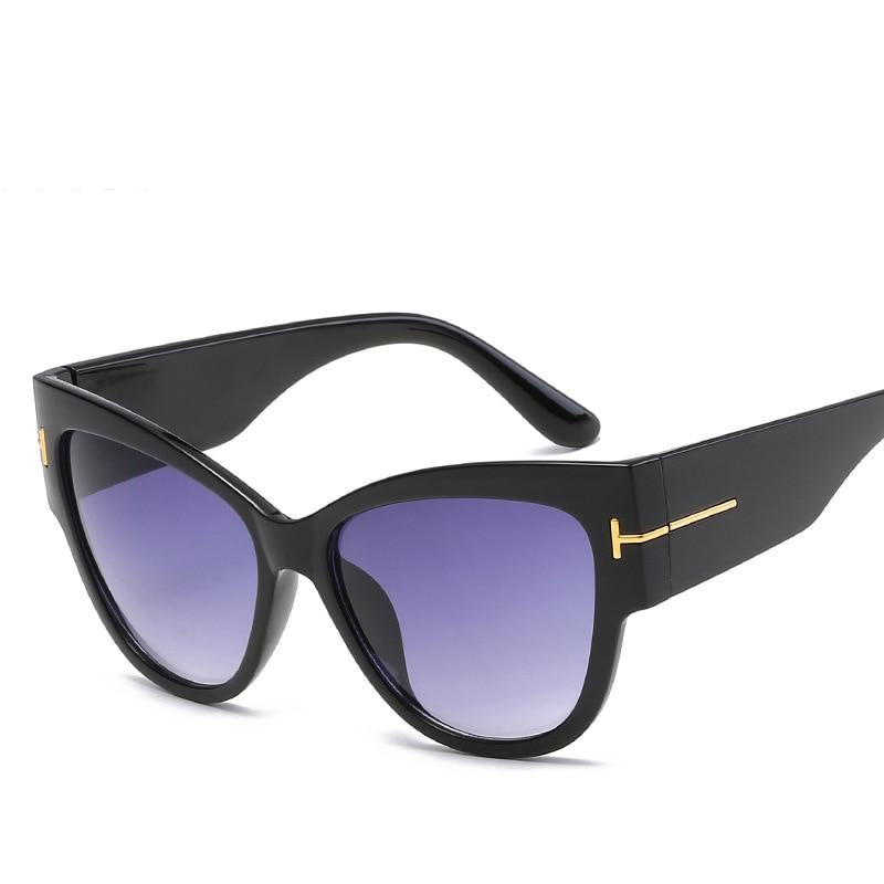 Retro Cat Eye Wood Grain Sunglass