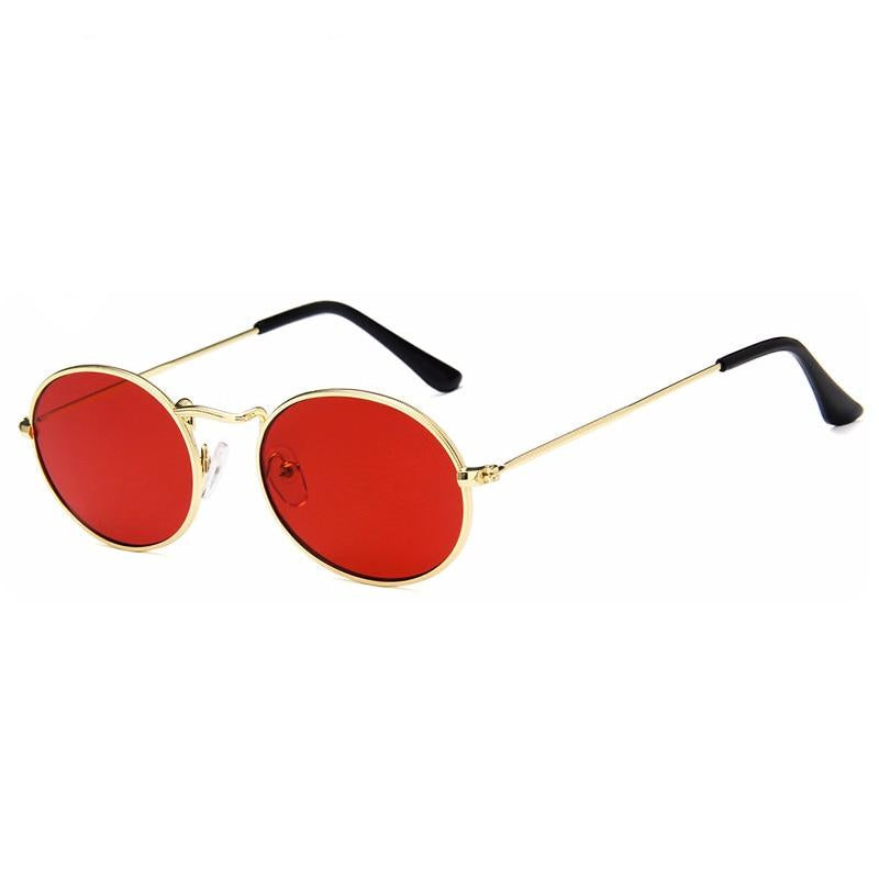 Retro Red Oval Sunglass