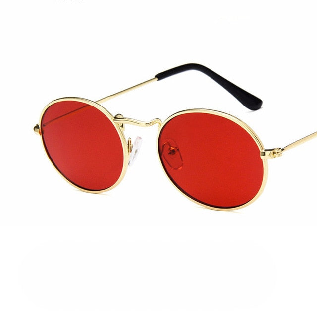 Retro Red Oval Sunglass