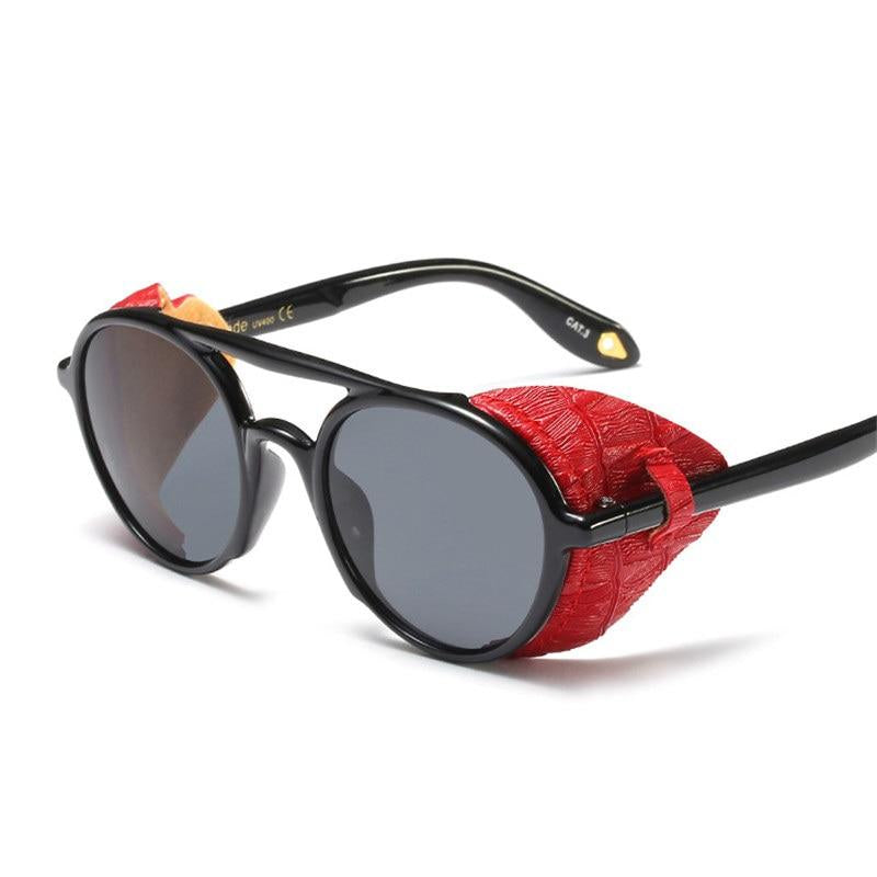 Retro Gothic Leather Sunglass