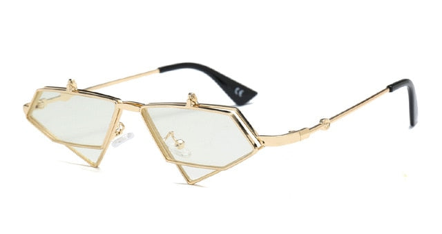 Small Clip on Sunglasses Cat Eye Vintage Triangle